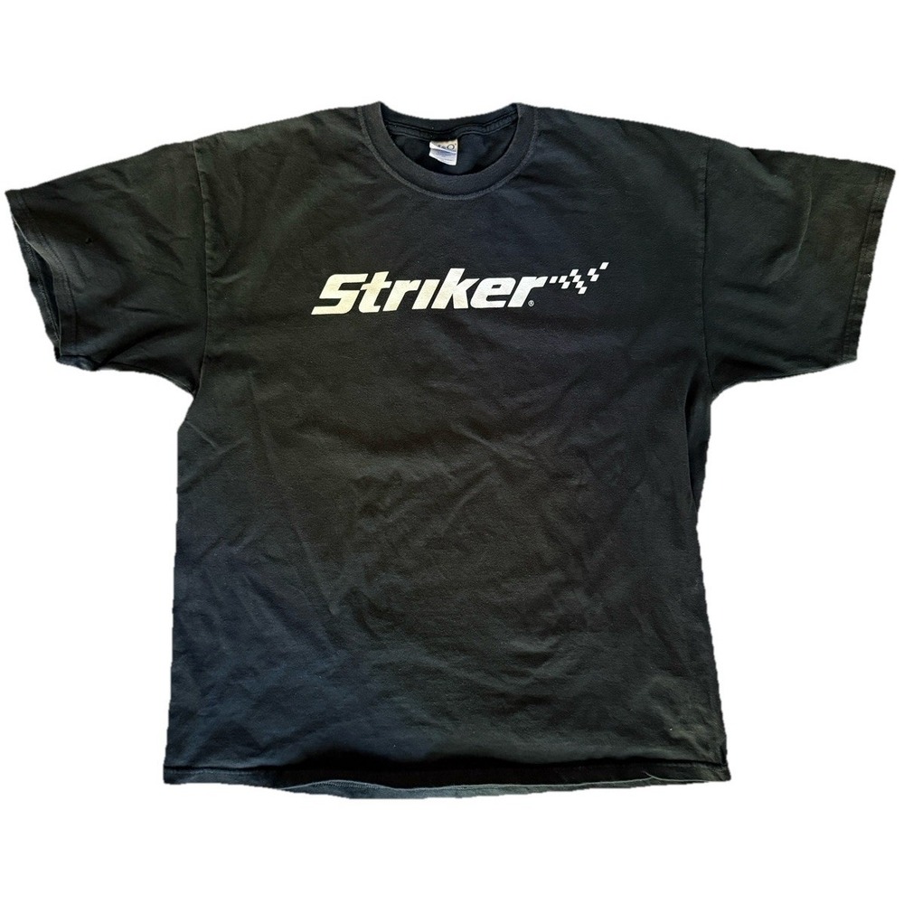 Vintage Striker Racing Graphic T-Shirt XL Black M&O Knits Heavyweight Cotton